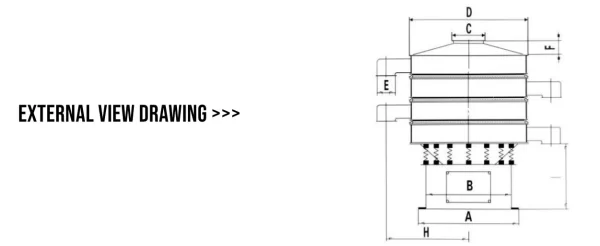 Rotary Vibrating Screen-External view drawing